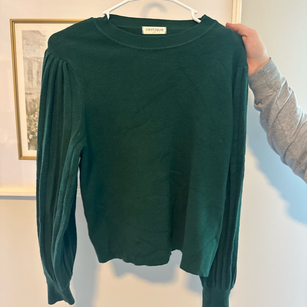 Vestique Forest Green Ribbed Sweatshirt